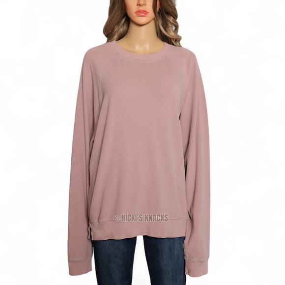 Pink Lily Oversized Microfleece Sweatshirt Soft Cozy Pullover Lounge Top Size L - Picture 2 of 9